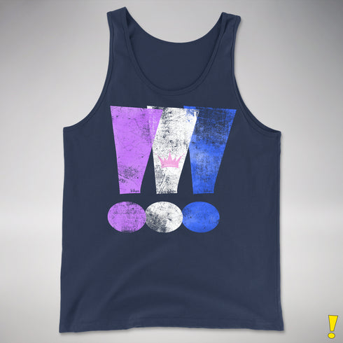 Drag Pride Grunge Exclamation Points Premium Tank Top - Navy